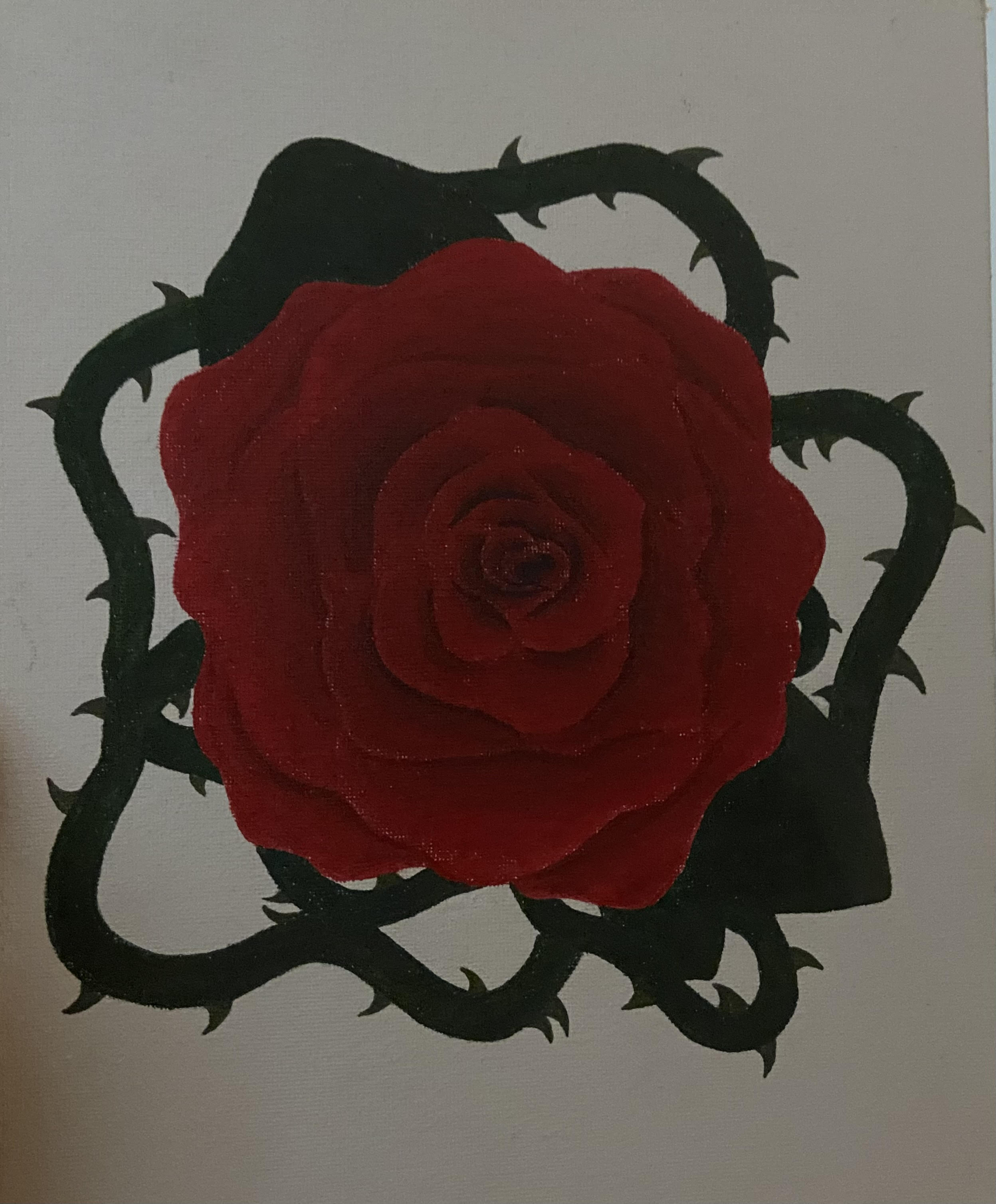 Acrylic Painting : Bird's-eye Rose with thorns - 2022